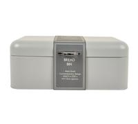 Deenz Kitchen Storage Grey Rectangle Canister Bread Bin Labelled Container Chic Matt Finish 20.5X42X48.8 Cm