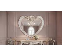 DEENZ Large 3D Heart Shape MDF Crackle Design Wall Mounted Mirror Bling Champagne Crystal Frame Home Accessories Decor Gift Idea 85x80Cm