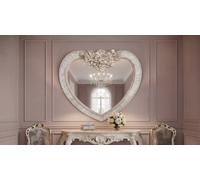 Deenz Large 3D Heart Shape Mdf Crackle Design Wall Mounted Mirror Bling Champagne Crystal Frame Home Accessories Deco Idea 85X80Cm