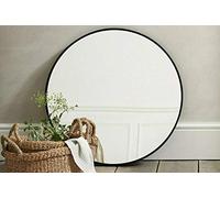 Large Round Black Wall Mirror Aluminium Frame Deep Frame - Black