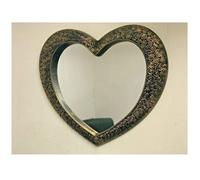 DEENZ Large Gold Black Heart Mirror Antique Style 67X58Cm