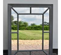 Deenz Large Grey Living Mirror Window Style Wall Mirror Rustic Look Distressed Simply Stylish Decor Mirror