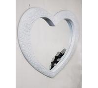 DEENZ Large Heart Shape Wall Mirror White Home Decor Living Room Wall Mirror Heart Wall Mirror 67X58Cm (White)