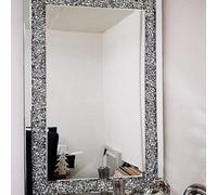 Deenz Large Jewel Wall Mirror Loose Diamante New Crystal Square Decor Mirror Gift 90Cm X 65Cm
