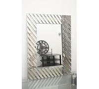 DEENZ Large Modern 75X100Cm Slide Border Silver Wall Mirror Decorative Wall Mounted Hanging Bathroom Bedroom Livingroom Hallway Contemporary Home Decor