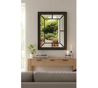 DEENZ Large Rectangle Antique Window Wall Mirror Stylish Decor Durable Frame Window Style Six Colors 60X76Cm (Color:Black) (DZ-568)