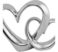 Deenz Large Silver Double Heart Ornament Valentine Love Wedding Gift Shinning Piece Art Home Decor Ornament Sculpture