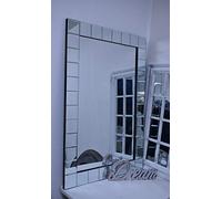 Deenz Large Wall Mirror Bevelled Blocks Edge Elegant New Simple Stylish Design 60X90Cm The World'S Largest Mirror Collection Of Deenz Store