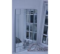 Deenz Large Wall Mirror Bevelled Triple Edge Mirror Strips Block Corners (60X90Cm)