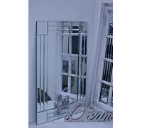 Deenz Large Wall Mirror Bevelled Triple Edge Mirror Strips Block corners Frameless Elegant The World'S Largest Mirror Collection Of Deenz Store (60x90cm)