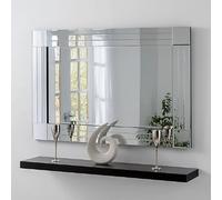 Deenz Large Wall Mirror Bevelled Triple Edge Mirror Strips Block corners Frameless Elegant The World'S Largest Mirror Collection Of Deenz Store (40x60cm)