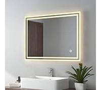 Deenz Led Lighted Bathroom Wall Mirror 1 Color Light Touch Switch With Fog Pad Mirrors Home Decor L8037