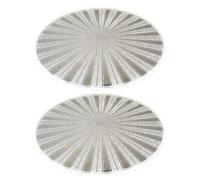 Deenz Line Center Glitter Set Of Coasters 10X10Cm Placemat 22X29Cm & Center Plate 20Cm Glass Mirrored Sparkle Dining Table Mats Kitchen Luxurious (2 Center Plates)