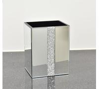 DEENZ Luxury Diamond Strip Crystal Mirrored Trash Bin With Silver For Bathroom Decoration Home decor Gift