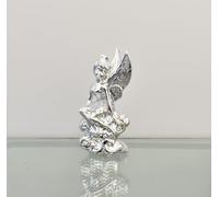 DEENZ Luxury Tinker Bell Sitting Angel Crushed Diamond Wings Decor Ornament Gypsy Romany Ceramic 25Cm Home Décor Gift (Silver)