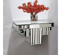 Deenz Mirrored Crushed Crystal Diamond Mantel Freestanding Table Wall Shelf