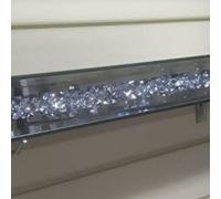 Deenz Mirrored Crushed Diamond Floating Wall Mounted Shelf Glitz Sparkle 60Cm Home Decorative Living Room