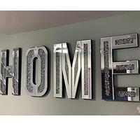 DEENZ Mirrored Diamond Home Letters Crushed Crystal Mirror Diamond Wall Art Large 50x30cm