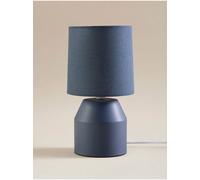 Deenz Modern Chic Ceramic Beside Tableware Lamp Lines Miniature Fabric Textured Shade Interior Aesthetics Navy 26 X 14 Cm
