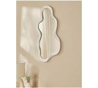 Deenz Modern Creative Wavy Wall Hanging Full-Length Mirror Cloud Shape White Asymmetrical Framed Glass & Plastic 76 X 35 X 2.3 Cm