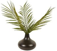 Deenz Modern Palm In Black Ceramic Vase Lush Eye Catching Freestanding Plant/flower Pot Decorative Home Indoor Outdoor 20X10X41 Cm