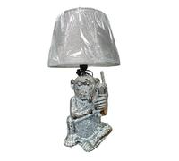 DEENZ Monkey Table Lamp Crushed Jewel Romany Diamante Silver Shelf Sitter Ornament Home Decor