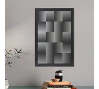 Deenz Monochromatic Design Mirrored Wall Art Geometric Pattern Home Decor Alternating Striped Lines Squares & Rectangles 90X60X2Cm