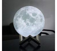 DEENZ Moon Lamps 3D Moon Light with Wooden Dock, 16 Color Remote Control and Touch Control Adjustable Brightness DIMMABLE USB Rechargeable Home Deco OR Gift Your Love Ones (15 CM)