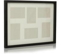 Deenz Multi-Aperture Rectangular Box Picture Black Frame 6 Glass Cover & Mdf Back 4X4/6X4 '' Photos 32.4 X 42.6 X 2.5 Cm