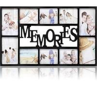 Deenz Multi-Picture Photo 6X4'' & 7X5'' Frame 10 Apertures 'memories' Text Gift Idea Display Wall Hanging 71 X 36 X 3 Cm (Black)