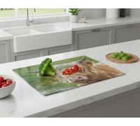 Deenz Multicoloured Highland Cow Worktop Saver 5 mm Tempered Glass Cutting/chopping Board Scottish Cattle Design Rectangle 60X40Cm
