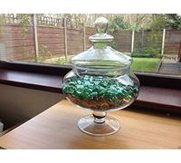 DEENZ NEW 25CM DECORATIVE GLASS JAR WEDDING TABLE CENTRE PIECE SWEETS CHOCOLATE JAR