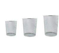 DEENZ NEW CIRCULAR MESH BINS STURDY & LIGHTWEIGHT SCRATCH RESISTANT 2 COLORS BLACK & SILVER THREE SIZES SMALL MEDIUM LARGE (SILVER, SMALL)