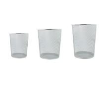 DEENZ NEW CIRCULAR MESH BINS STURDY & LIGHTWEIGHT SCRATCH RESISTANT 2 COLORS BLACK & SILVER THREE SIZES SMALL MEDIUM LARGE (SILVER, 2 X LARGE)