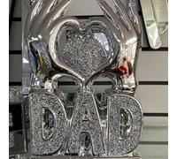 Deenz New Dad Heart Hand Silver Crushed Diamond Crystal Ornament Home Decor Gift