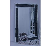 Deenz New Glitter Black Glass Wall Bling Dressing Table Bed Bath Room Mirror 90X60Cm The World'S Largest Mirror Collection Of Deenz Store