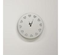Deenz New Round Crushed Jewel Mirror Wall Clock Heart Shape Diamante Glass Clock 30Cm