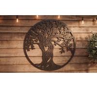 Deenz New Style Tree Of Life Metal Wall Art Screen Black Indoor And Outdoor Décoration Elegant Hollowed Sculpture Large 60 Cm Dia