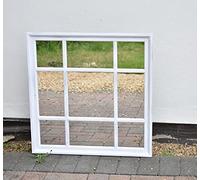 Deenz New White Rustic 61X61Cm Square Shape Window Style Wall Mirror Simply Stylish The World'S Largest Mirror Collection Of Deenz Store