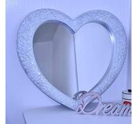 Deenz New White/Silver Rustic 67X58Cm Heart Wall Mirror Antique Style Heart Mirror The World'S Largest Mirror Collection Of Deenz Store