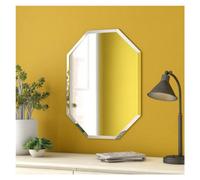 DEENZ Octagonal Bathroom Mirror – Frameless, Bevelled Edges, Wall-Mounted, 50 x 70 cm