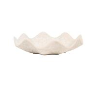 DEENZ Orla Chic Wavy Edges Cream Flaunts Durable Ceramic Serving & Display Bowl Decorative Modern Silhouette Design Speckled Finish Perfect Storage Keep Your Small Essentials Organised 32.5 X 8.5 Cm