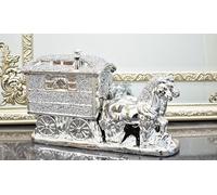 DEENZ Ornaments Horse With Wagon Gypsy Crushed Diamond Carriage Ornament Shelfsitter Bling