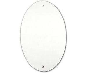 Deenz Oval Drilled Mirror Wall Mounted Frameless Bathroom Home Décor Mirror 60X40Cm