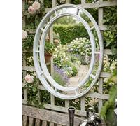 DEENZ Oval - Vintage White Shabby Chic Oval Window Mirror 48.5X58.5X3Cm