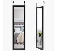 Deenz Over The Door Tall Mirror- Wooden Style Black Frame Decorative Mirror 30X120Cm