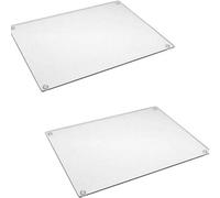 Deenz (Pack Of 2) Extra Large 50X40Cm Completely Clear & Flat Float Glass Worktop Saver For Your Kitchen Worktop Saving