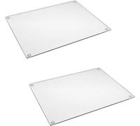 Deenz (Pack of 2) Extra Large 50X40Cm Completely Clear & Flat Float Glass Worktop Saver for Your Kitchen Worktop Saving