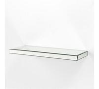 Deenz Pack Of 2 Silver Mirrored Glass Shelves Floating Wall Shelf Display Ladges Storage For Bedroom 40X15X5Cm