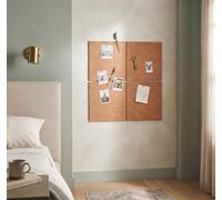 DEENZ Pack of 4 Brown Self Adhesive 6Mm Solid Cork Back Wall Tiles Pin Board Small Home Office Bulletin Solution for Notes & Photos Decor Smooth Surface 30x30Cm